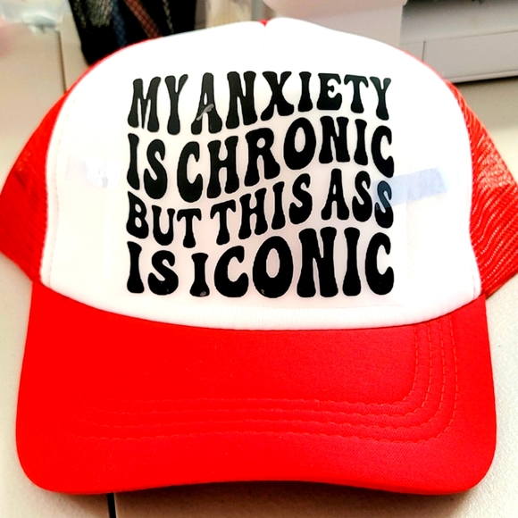 Other - Red and White Trucker Hat with Iconic Text